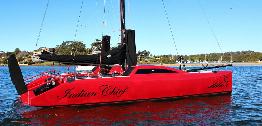 Detailed racing yacht on Pittwater